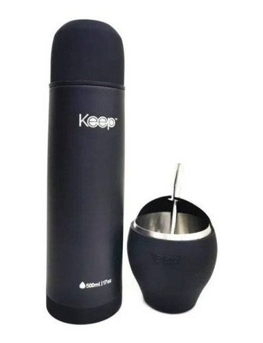 Set Mate Bombilla + Termo Bala Keep   Para Mate Café Té