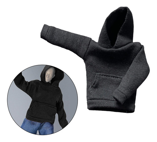 Sudadera Con Capucha De Tela En Miniatura A Escala 1/12 Para