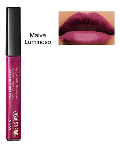 Labial Liquido Matte Con Glitter 16h Power Stay Avon 6ml