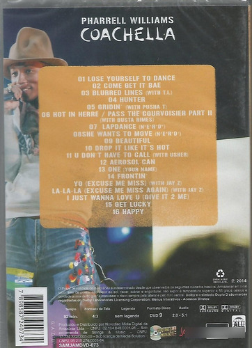 Dvd - Pharrell Williams - Coachella - Lacrado