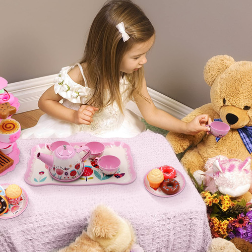 Juego De Té Para Niñas Con Comida Dulces Regalo Navidad 18