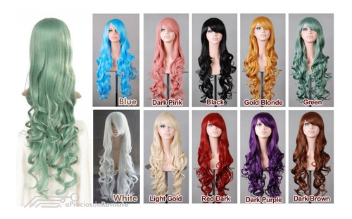 ¡ Peluca Ondulada 80cm Gris Cenizo Kanekalon Cosplay !
