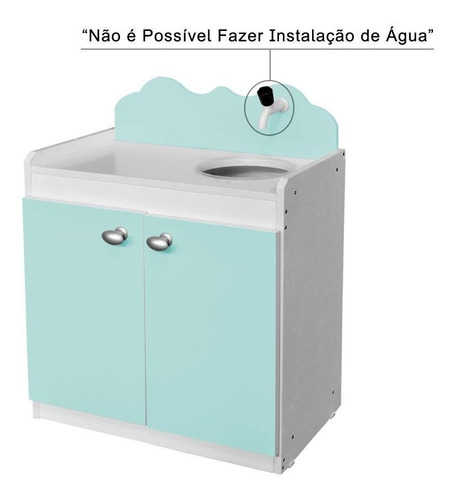 Balcão De Brinquedo Com Pia Verde Água/branco- Criança Feliz