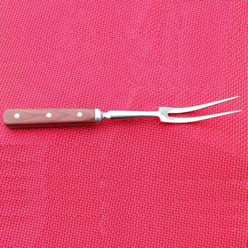 . Tenedor Barbacoa Con Mango De Madera Acero Inoxidable 36cm