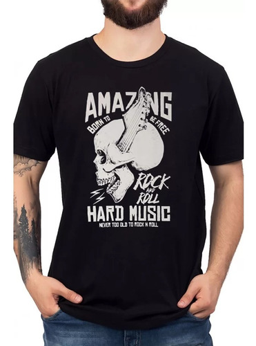 Camiseta Amazing Hard Music Preta - Unissex