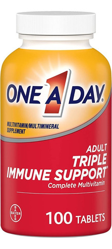 One A Day Adulto Triple Apoyo Inmune Con 100 Tabletas Sabor Sin Sabor