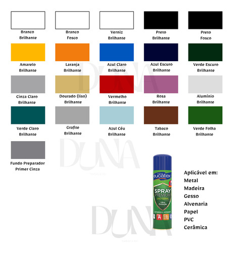 2 Tinta Spray P/ Móveis, Plásticos, Mdf, Metal Eucatex 400ml