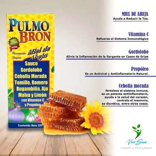 Pulmobron Jarabe Miel Tomillo 220 Ml - Original 100% Pb1