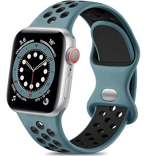 Correa Deportiva P/apple Watch 42-45-49mm Azul Piz/negro S/m