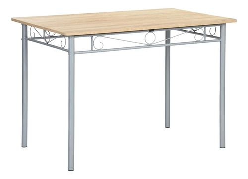Comedor 4 Sillas Rectangular Elegante Color Madera Adir Bordó Liso