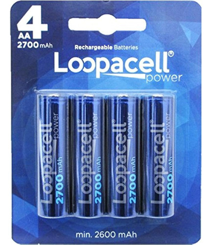 Paquete De 4 Baterías Recargables Loopacell Aa Ni-mh 2700mah