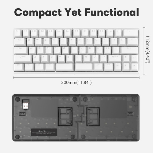 Teclado Dividido Nocfree Lite Mecánico Inalámbrico Rgb