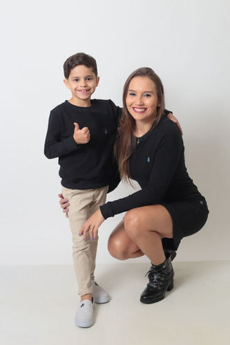 Kit Mãe E Filho Vestido E Blusa Moletom