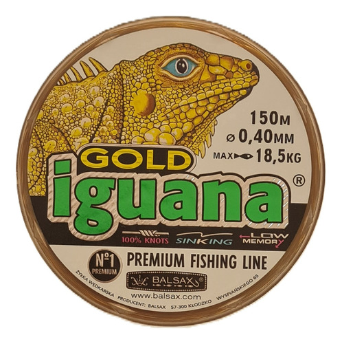 Nylon Balsax Iguana Gold 0,40mm 150mts 18,5kg Jandar Gold