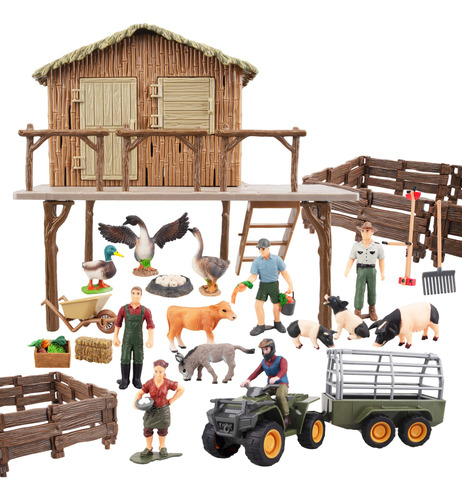 Toymany 54 Figuras Grandes De Animales De Granja Con Valla .