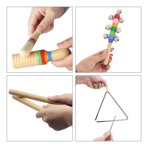 Imagen 7 de 9 de Musical Toys Instrumentos De Percusión Banda Ritmo Kit Para