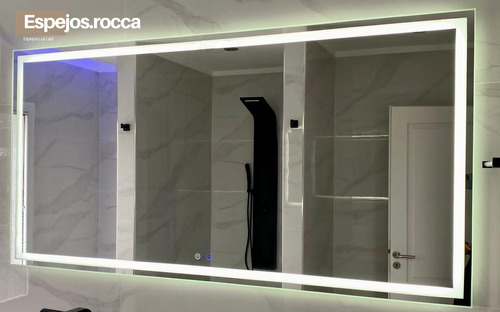 Espejo Rectangular Luz Led 100x70cm Con Touch Y Desempañador Transparente