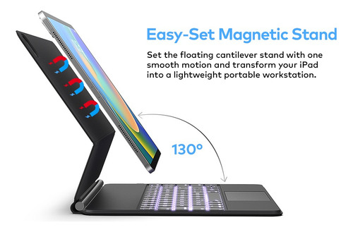 Teclado Magnético Touch Backlit Para iPad Pro 12.9 6gen M2