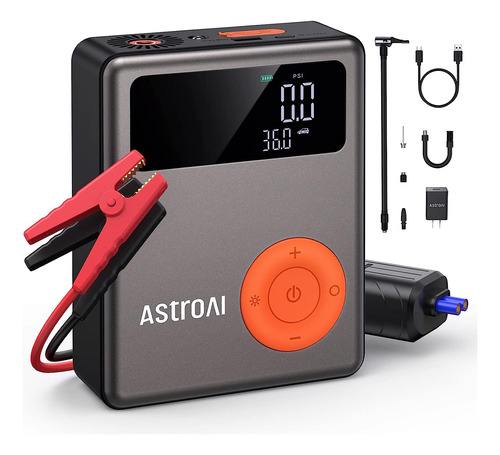 Astroai Arrancador De Batería 1750a 12v Con Inflador 150psi