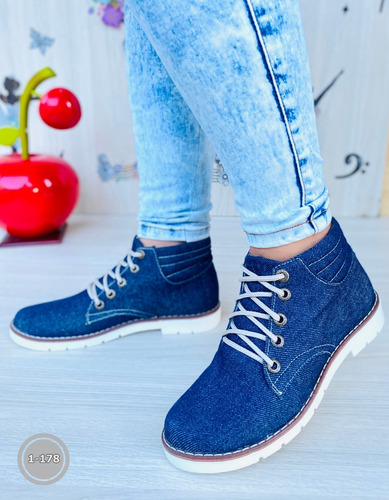 Mocasin Azul Bajo Para Dama Ajuste Suave Amplio Elegante 