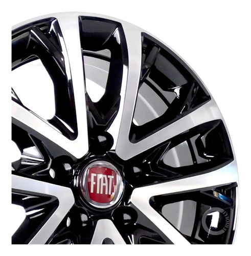 Jogo De Roda Fiat Toro Aro 18 5x110 2020 + Bicos P/ Sensor Cor Preto Diamante S34