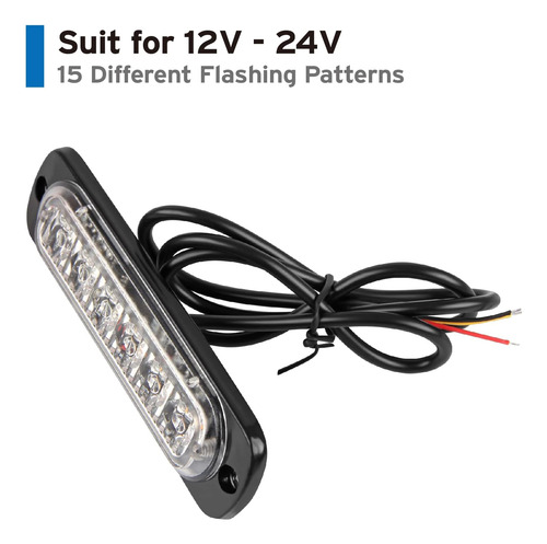 Luces De Emergencia Estroboscópicas Led, 8x Ámbar Blanco 6