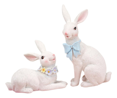 2x Estatua De Conejos Con Lindos Conejos De Conejos,