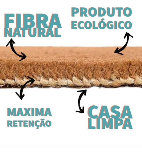2 Tapete Capacho Fibra De Coco Para Porta De Casa Sala 60x30 Desenho Do Tecido Marrrom Higiênico