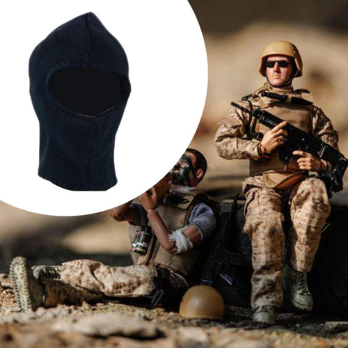 4 :6 Face Cover Dress Up Props Action Figure Accessory Black