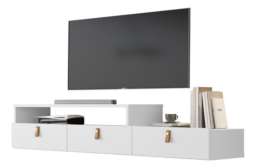 Rack De Parede Suspenso Com 3 Portas Para Tv 45 Polegadas
