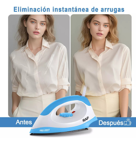 Plancha De Vapor Portátil Eléctrica Con Antiadherente Azul