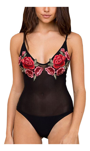 Macacão De Lingerie Feminino, Bordado De Renda, Lingerie Oca