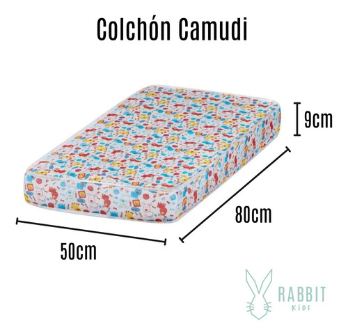 Mini Cuna Colecho Barandas Deslizables + Colchón 50x80 Alf