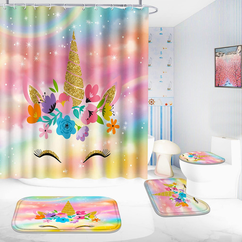 Juego De 4 Cortinas De Ducha De Baño, Juegos De Baño For