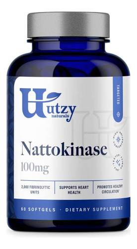 Utzy Naturals Nattokinase - 100mg | Softgel Liquido De Alta 