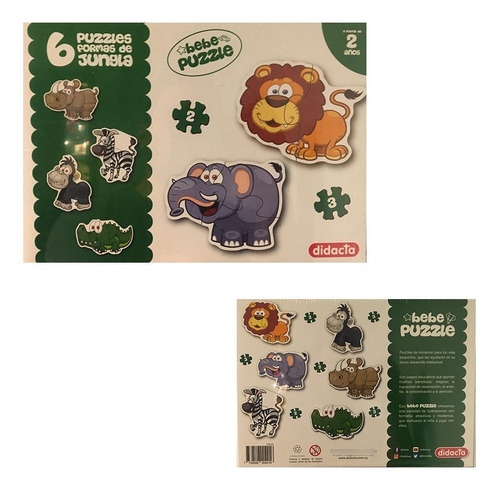 Juego De Mesa Didacta Puzzle Formas Junglas X6 Ub