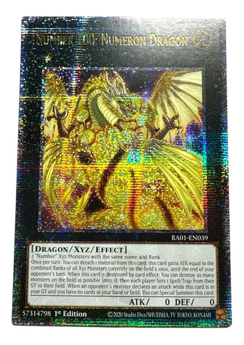 Yugioh Number 100 Numeron Dragon Ra01 25th