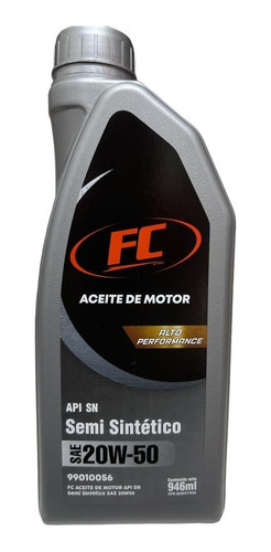 Aceite De Motor 20w 50 Semisintetico