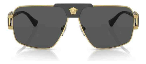 Gafas de sol doradas Versace 0ve2251 10028763, color de la montura: dorado, color de varilla, color dorado de la lente: gris, diseño liso