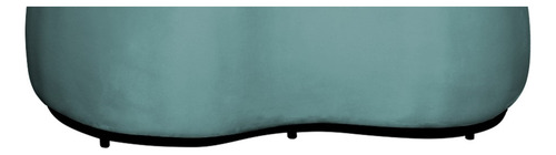 Puff Decorativo Beatriz Orgânico Crm Veludo Azul Turquesa