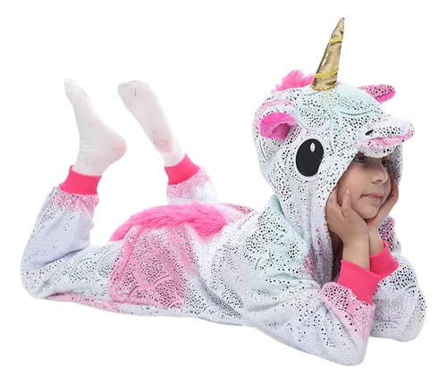 Unicornio Brillos Pijama Enterito Animales Talles 4 Al 12