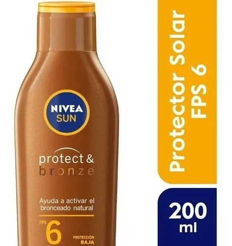 Protector solar  Nivea  Sun Protect & Bronze 6FPS  en crema 200mL