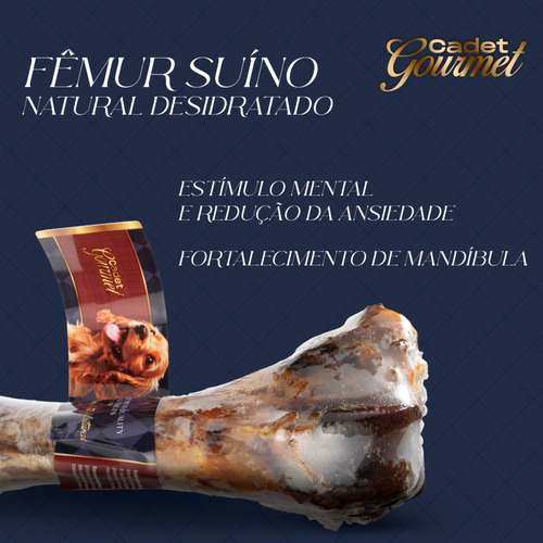 Kit 10 Fêmur Suína Osso Natural Desidratada Para Cães Cadet