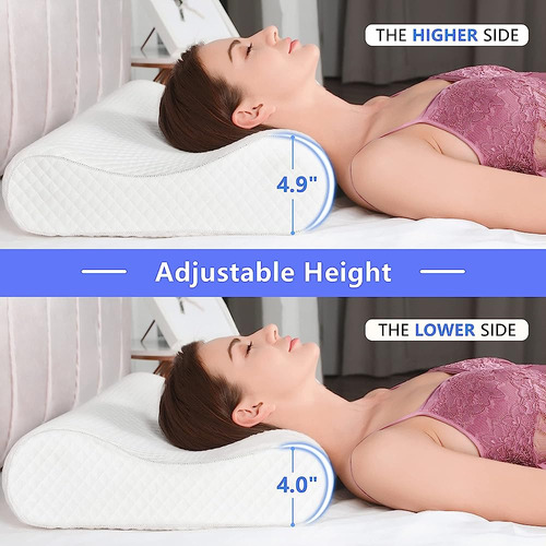 Am Aeromax Queen Size Firm Contour Memory Foam Pillow, Almoh