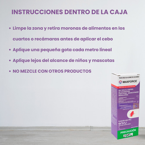 Maxforce Gel Veneno Para Cucarachas Jeringa Cucarachas 3 Pzs