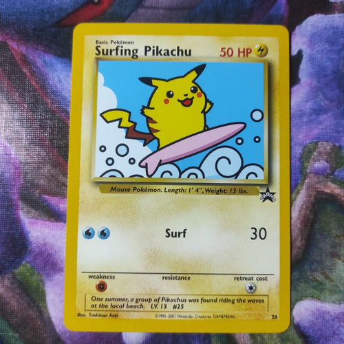 Pikachu Surf Promo Wotc 1995-2001 Nm (perfecto Estado)