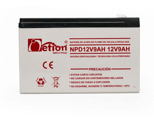 Imagen 2 de 3 de Respaldo Electronico 12v 9ah Bateria Ciclo Profundo