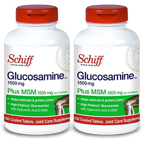 Schiff Glucosamina 1500 Mg Plus Msm Y Cido Hialurnico, 150 C