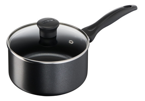 Cacerola Olla Tefal Antiadherente Teflón 18cm Easy Cook Color Negro