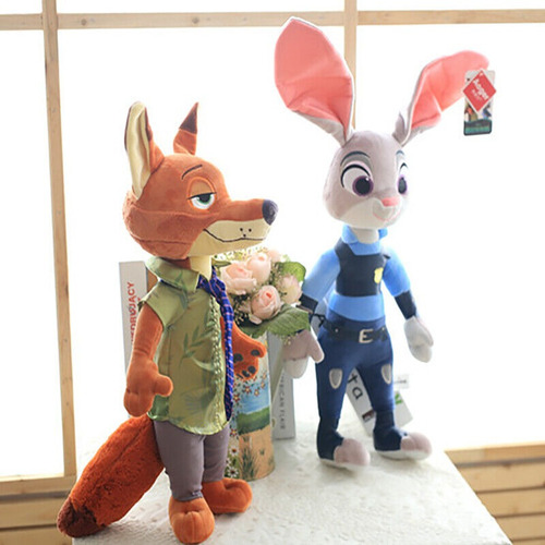 2pcs Zootopia Judy Hopps Nick Wilde Muñeca Peluche Juguete